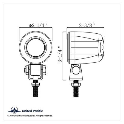 Single High Power LED 2 1/4" Round Mini Spot Work Light