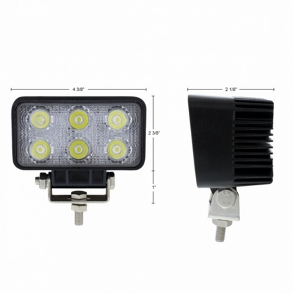 6 High Power LED Rectangular Driving or Work Light