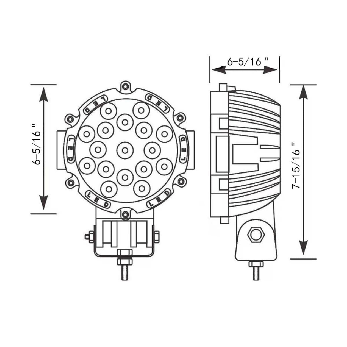 17 High Power LED 7" Round Spot or Off Road Light