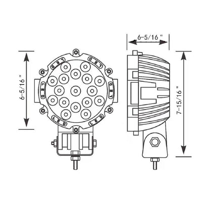 17 High Power LED 7" Round Spot or Off Road Light