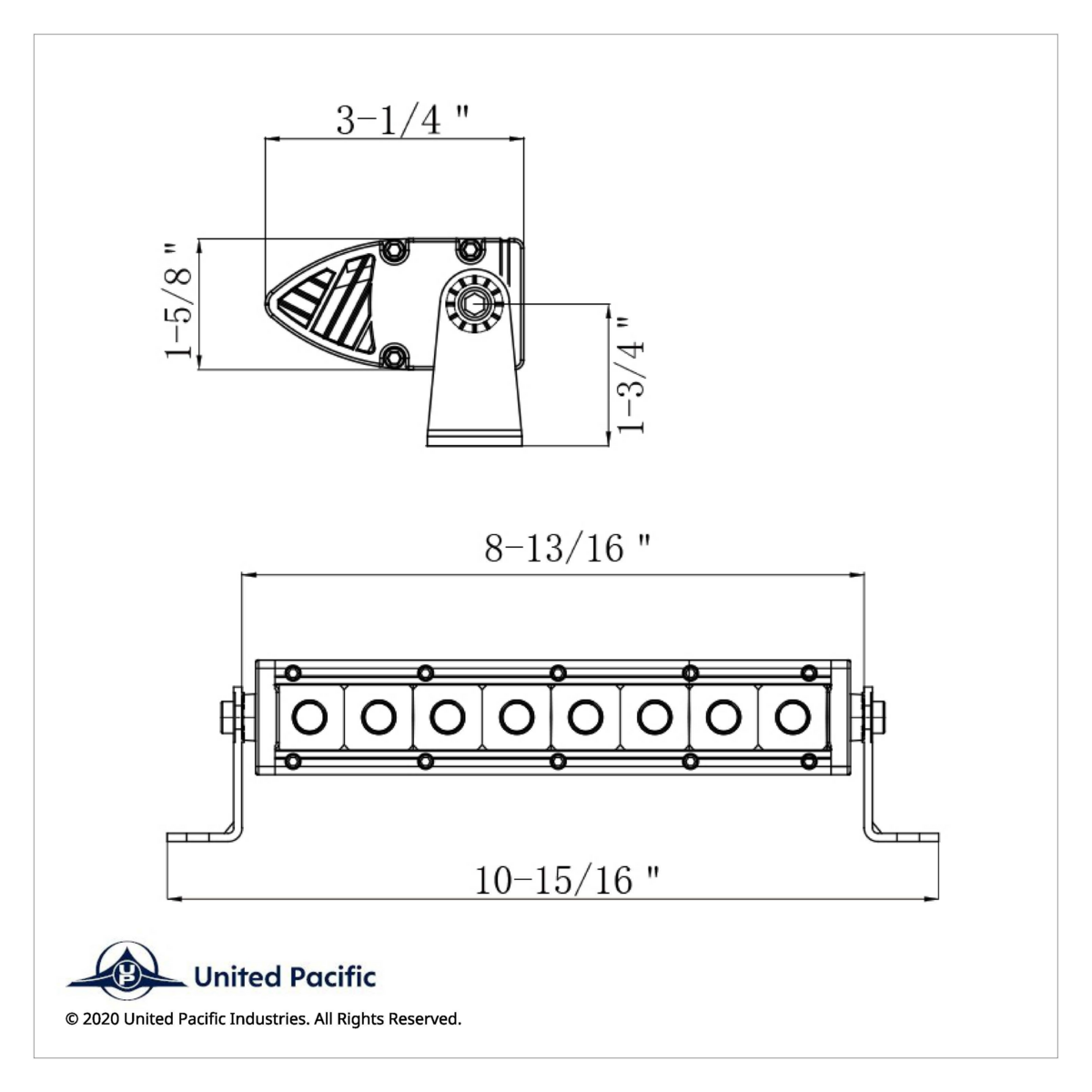 8 High Power CREE LED Single Row 8 3/4" Light Bar
