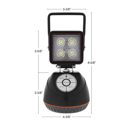 4 High Power LED 3" Square Magnetic Rechargeable Work Light