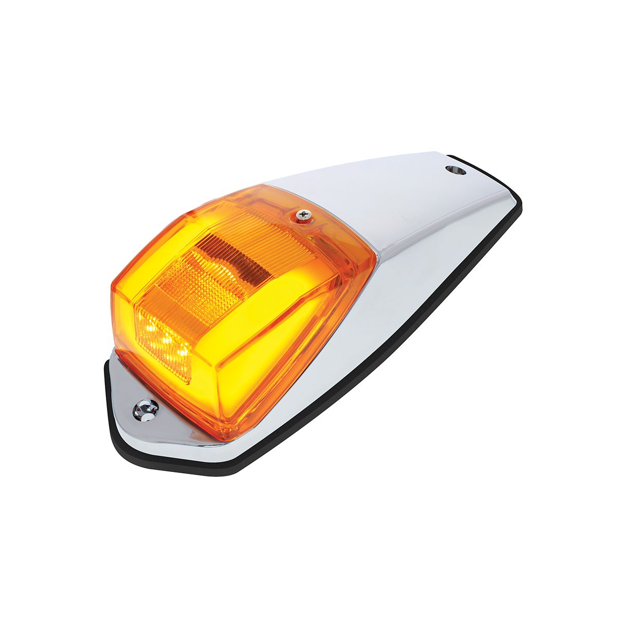 Chrome Plastic Grakon 5000 Style Cab Light with 24 LED Amber GloLight Square Cab Light