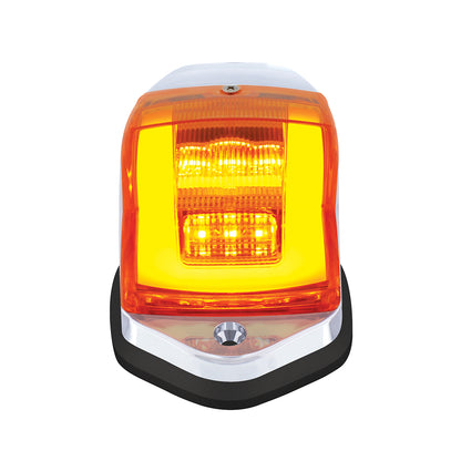 Chrome Plastic Grakon 5000 Style Cab Light with 24 LED Amber GloLight Square Cab Light