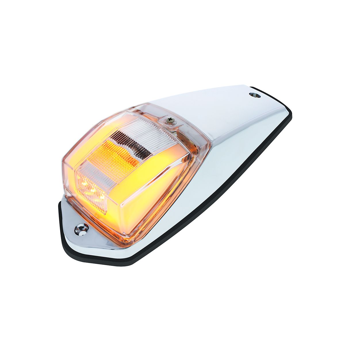 Chrome Plastic Grakon 5000 Style Cab Light with 24 LED Amber GloLight Square Cab Light