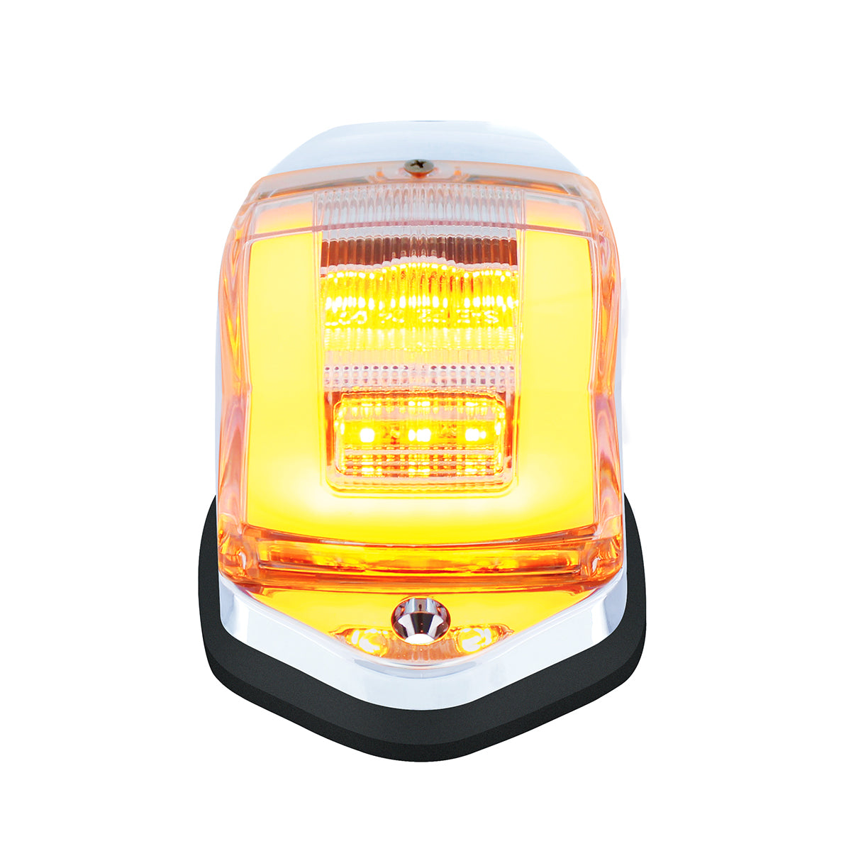 Chrome Plastic Grakon 5000 Style Cab Light with 24 LED Amber GloLight Square Cab Light