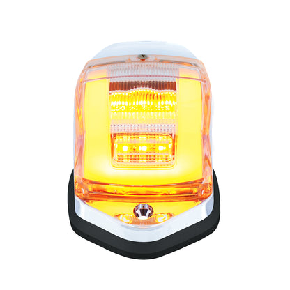 Chrome Plastic Grakon 5000 Style Cab Light with 24 LED Amber GloLight Square Cab Light