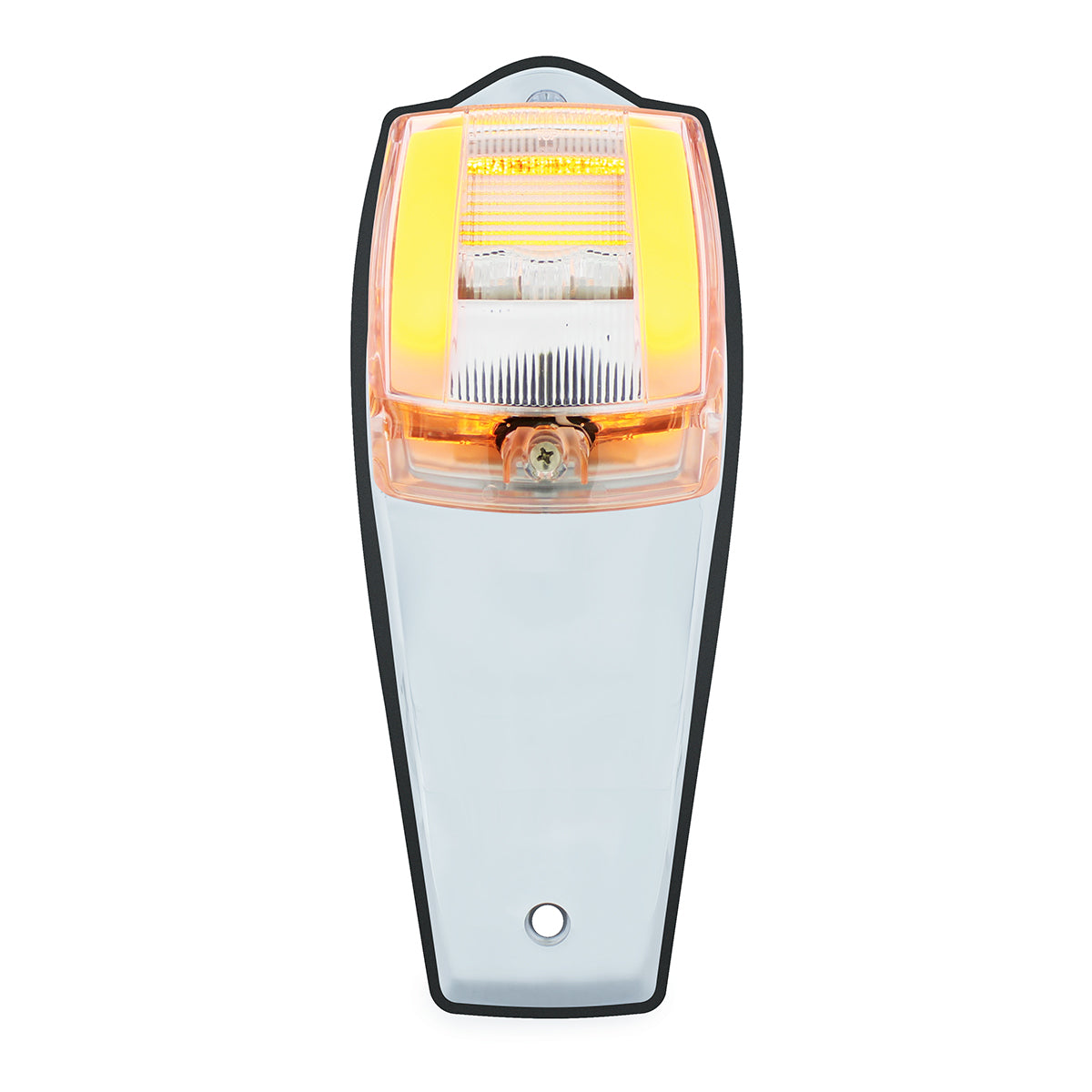 Chrome Plastic Grakon 5000 Style Cab Light with 24 LED Amber GloLight Square Cab Light