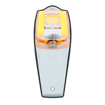 Chrome Plastic Grakon 5000 Style Cab Light with 24 LED Amber GloLight Square Cab Light
