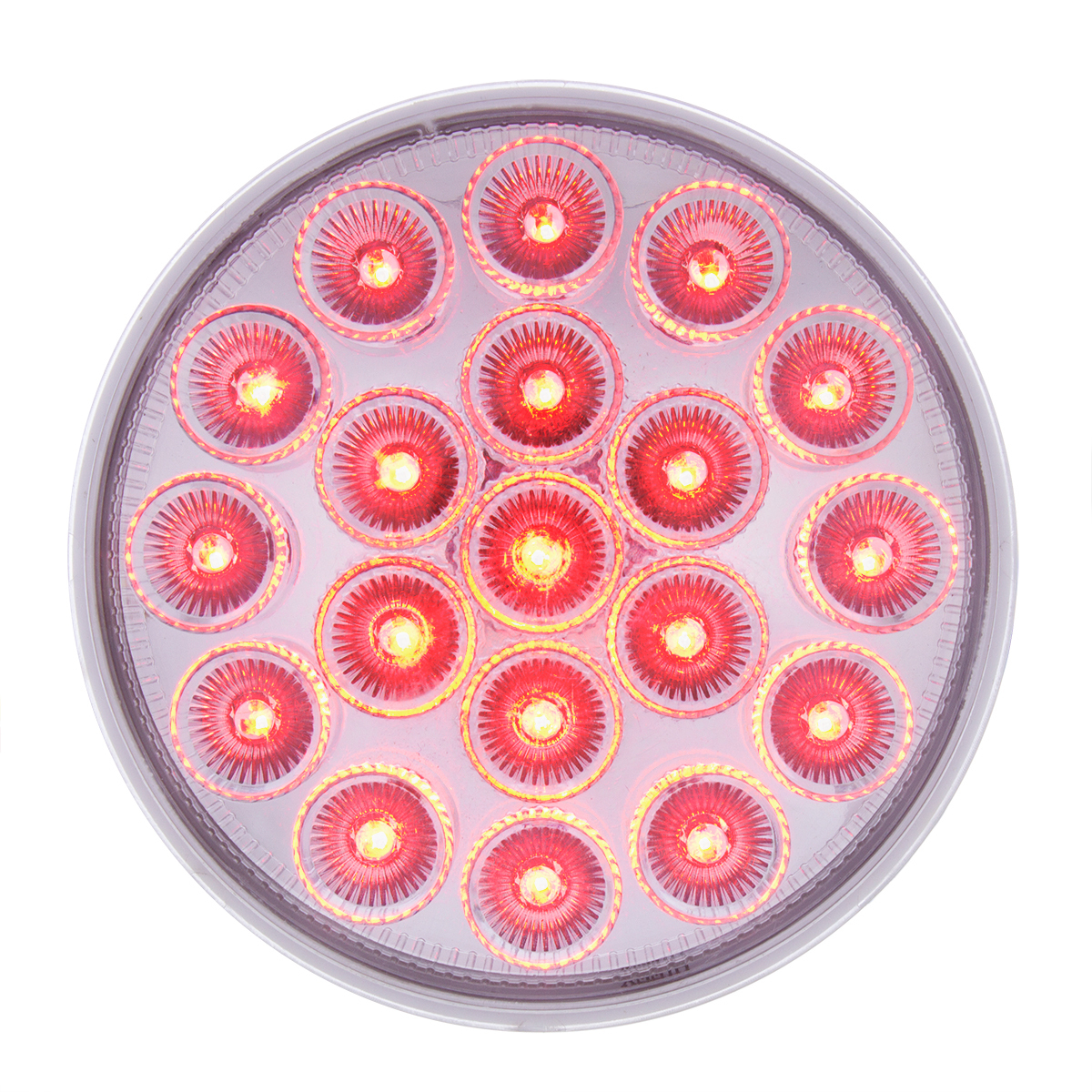 Double Fury Amber Strobe to Red Stop, Turn, Tail 19 LED 4" Round Light