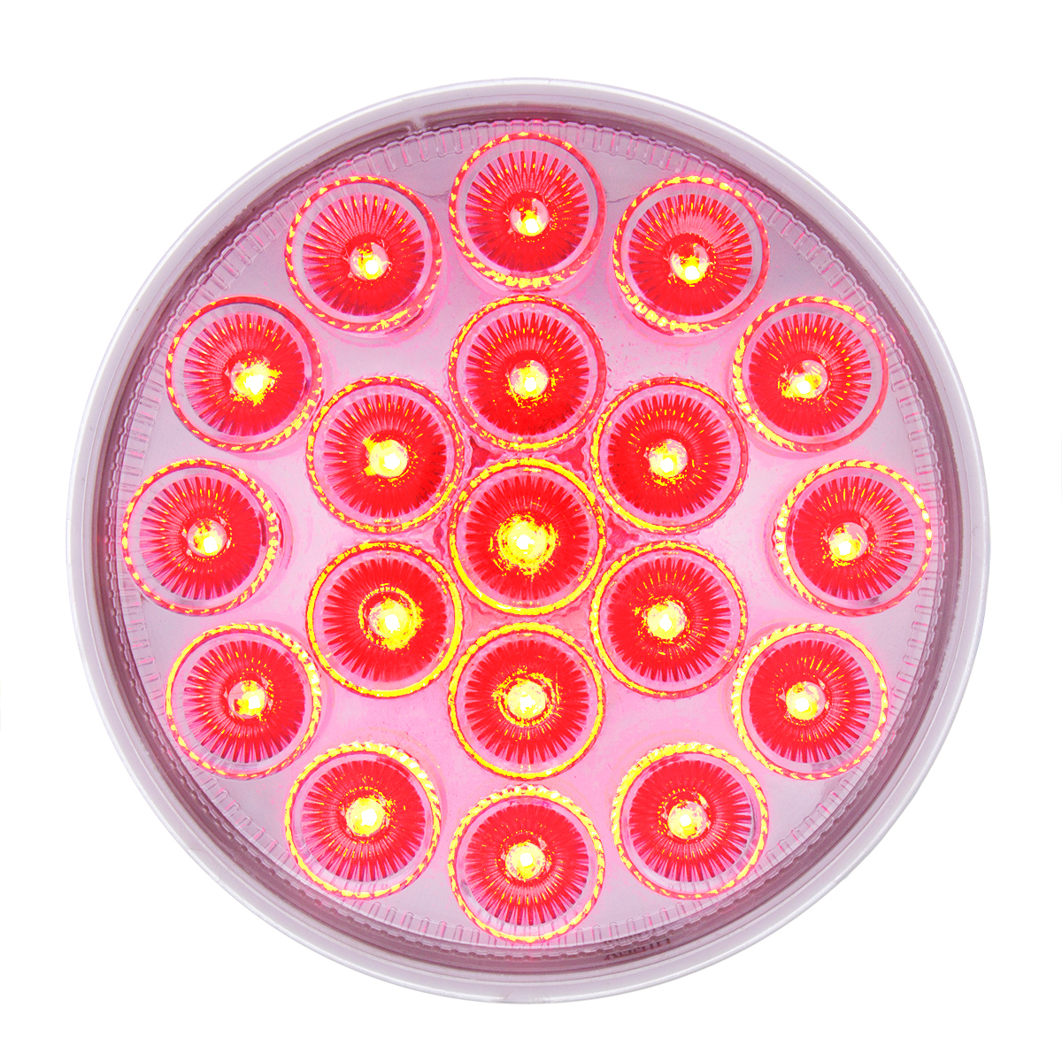 Double Fury Amber Strobe to Red Stop, Turn, Tail 19 LED 4" Round Light