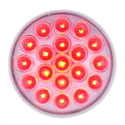 Double Fury Amber Strobe to Red Stop, Turn, Tail 19 LED 4" Round Light