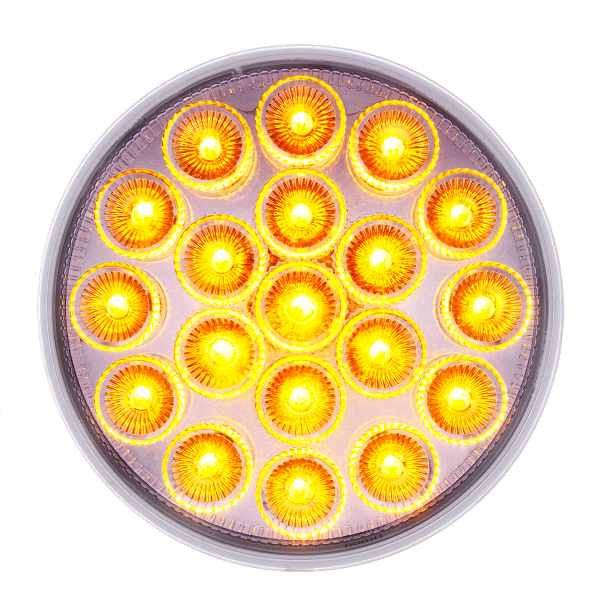 Double Fury Amber Strobe to Red Stop, Turn, Tail 19 LED 4" Round Light