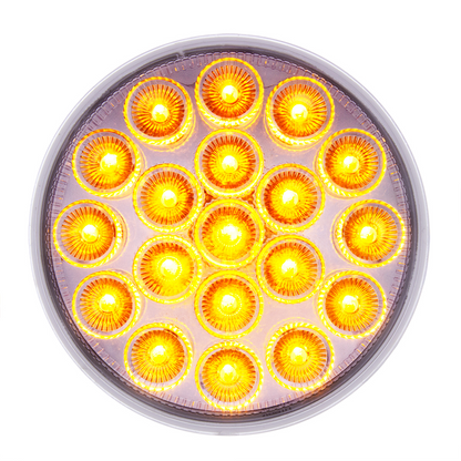Double Fury Amber Strobe to Red Stop, Turn, Tail 19 LED 4" Round Light
