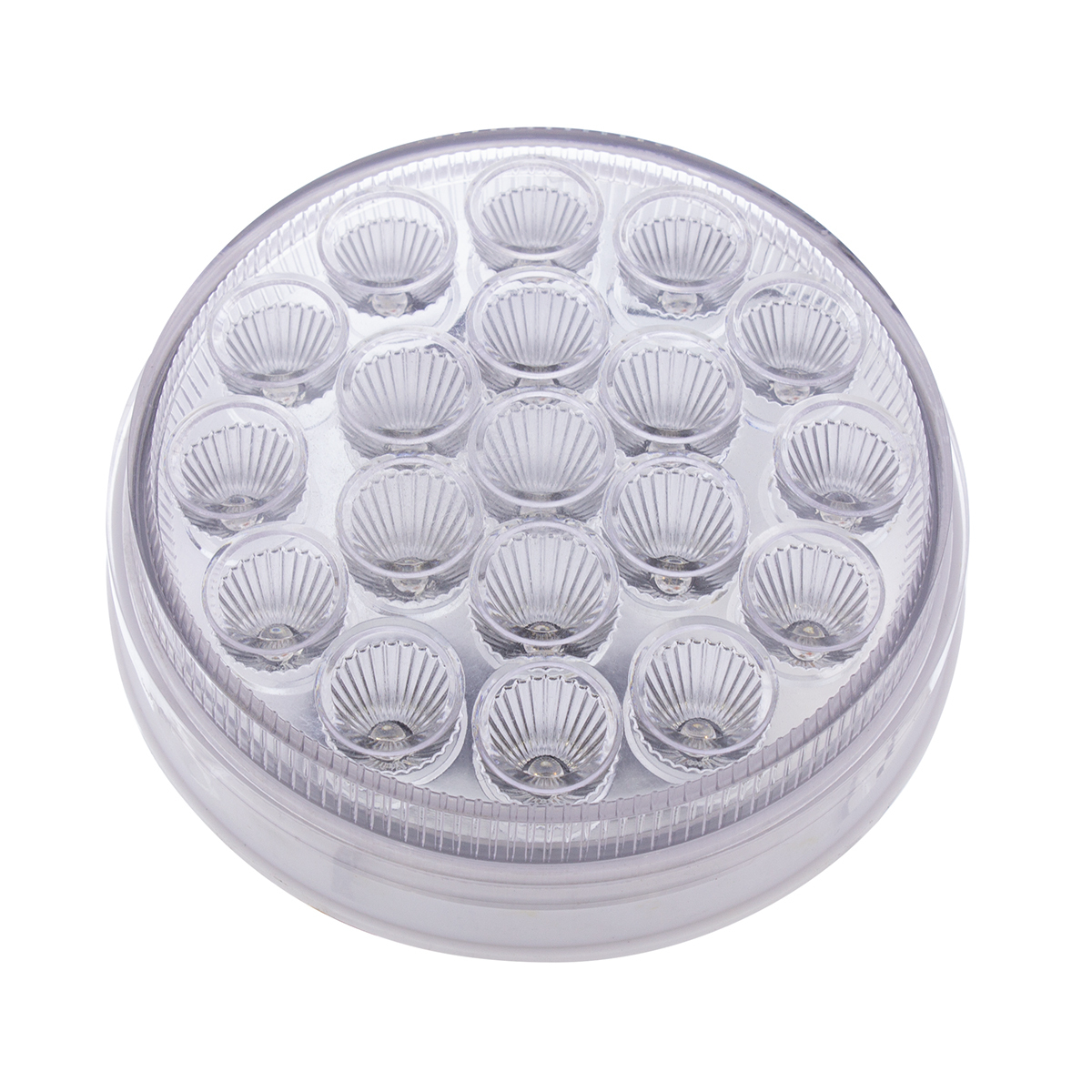Double Fury Amber Strobe to Red Stop, Turn, Tail 19 LED 4" Round Light