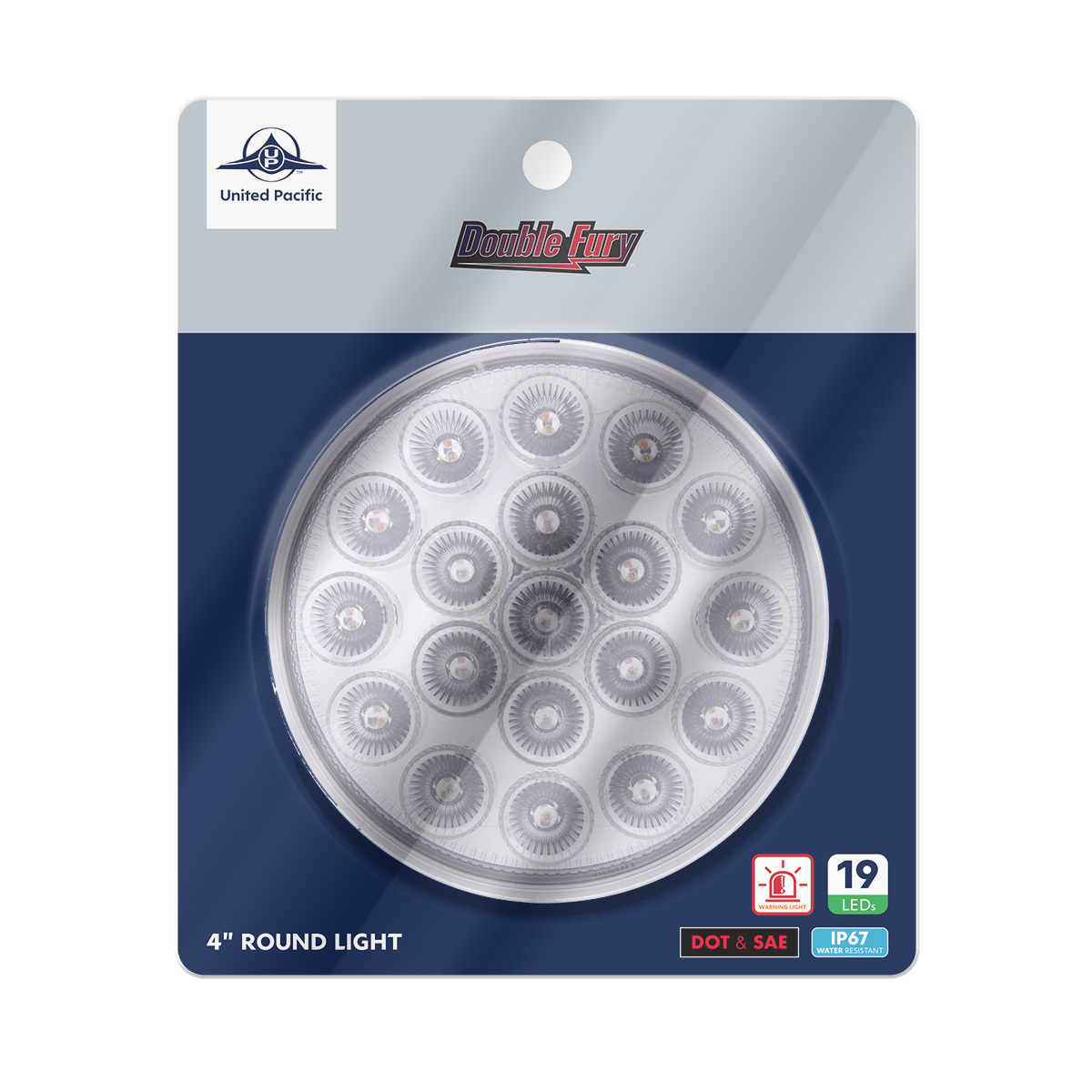 Double Fury Amber Strobe to Red Stop, Turn, Tail 19 LED 4" Round Light