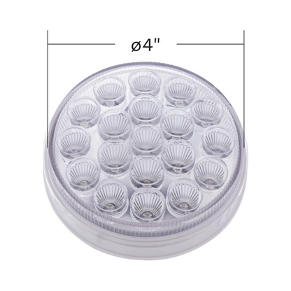 Double Fury Amber Strobe to Red Stop, Turn, Tail 19 LED 4" Round Light