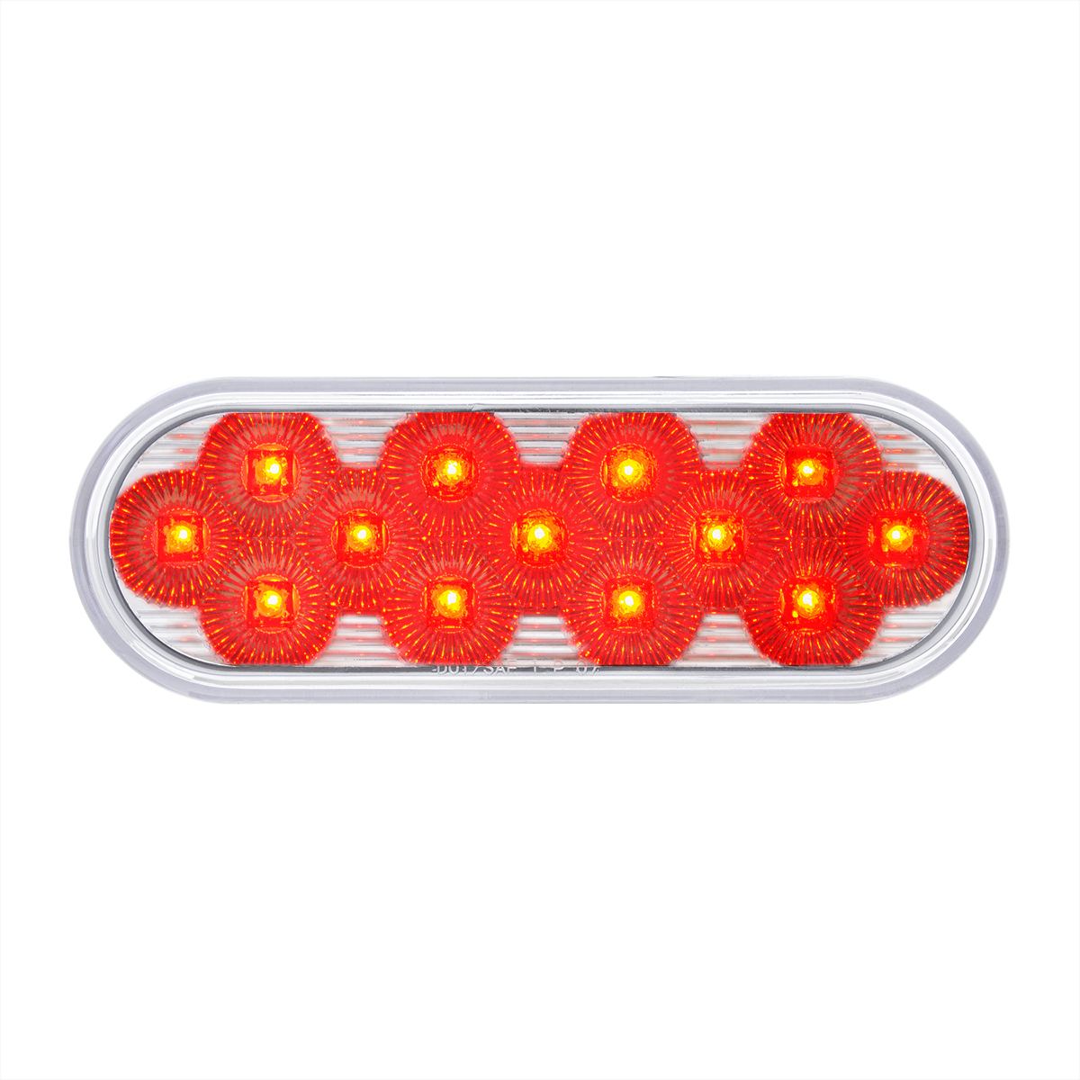 Double Fury Amber Strobe to Red Stop, Turn, Tail 13 LED 6" Oval Light
