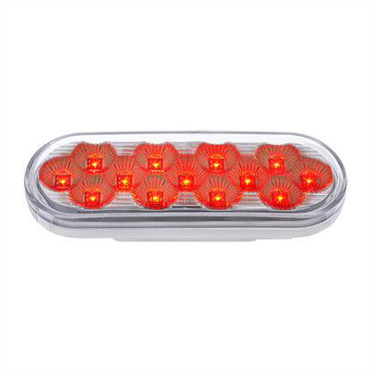 Double Fury Amber Strobe to Red Stop, Turn, Tail 13 LED 6" Oval Light