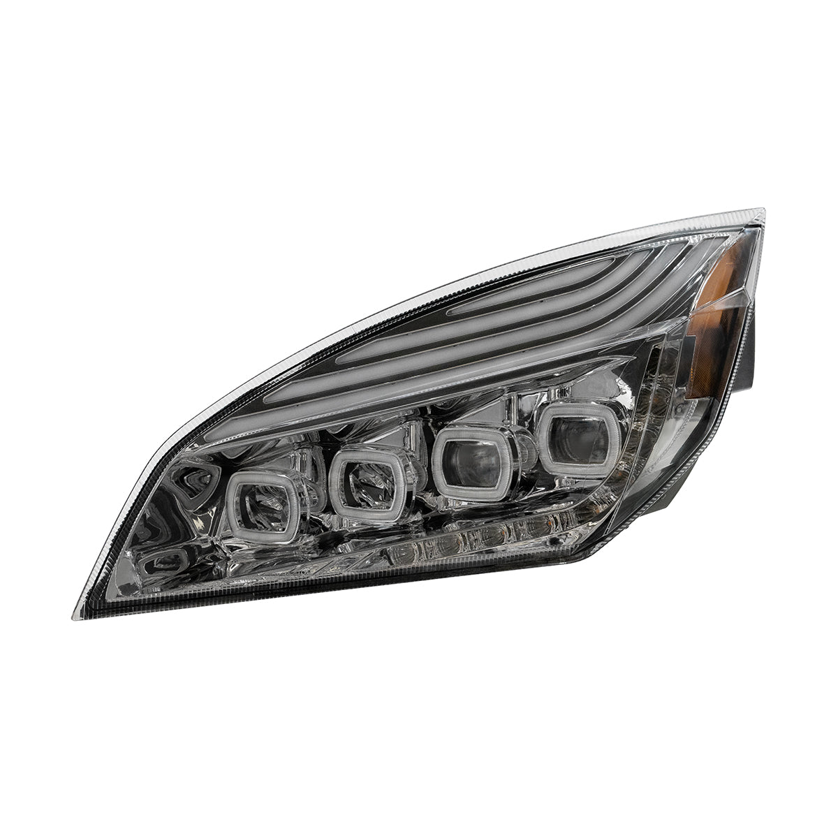 Freightliner Cascadia 2018-2024 Quad-LED Headlight with 15 LED Sequential Turn and 144 LED Daytime Running Light