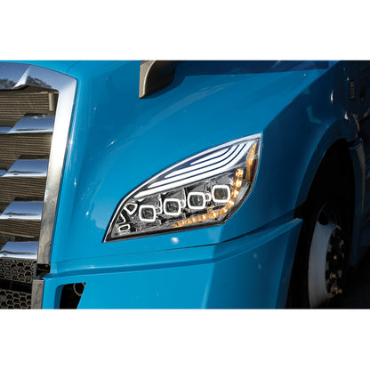 Freightliner Cascadia 2018-2024 Quad-LED Headlight with 15 LED Sequential Turn and 144 LED Daytime Running Light