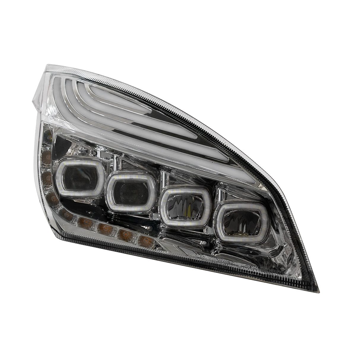 Freightliner Cascadia 2018-2024 Quad-LED Headlight with 15 LED Sequential Turn and 144 LED Daytime Running Light
