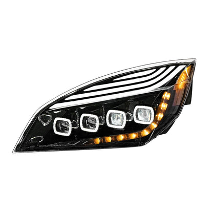 Freightliner Cascadia 2018-2024 Quad-LED Headlight with 15 LED Sequential Turn and 144 LED Daytime Running Light