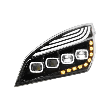 Freightliner Cascadia 2018-2024 Quad-LED Headlight with 15 LED Sequential Turn and 144 LED Daytime Running Light