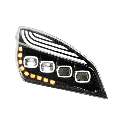 Freightliner Cascadia 2018-2024 Quad-LED Headlight with 15 LED Sequential Turn and 144 LED Daytime Running Light