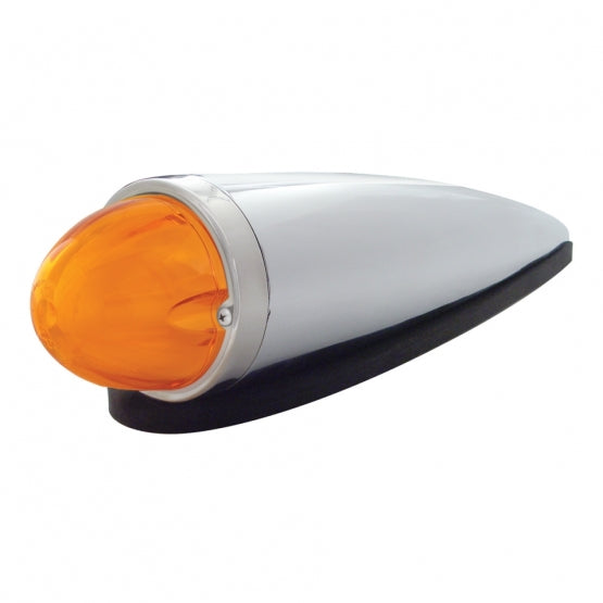 Chrome Plastic Cab Light with 9 LED Dual Function Amber GloLight Watermelon Light