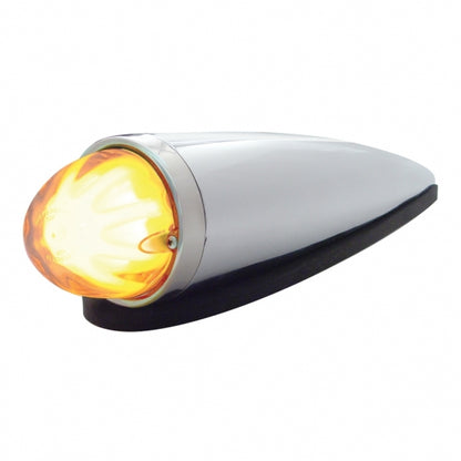 Chrome Plastic Cab Light with 9 LED Dual Function Amber GloLight Watermelon Light