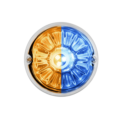 UltraBurst Glass Lens Amber to Blue Double Fury 18 LED 360 Degree 1157 LED Bulb Watermelon Light Flush Mount