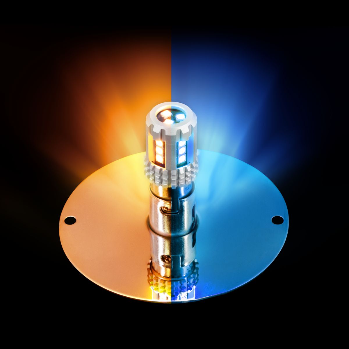 UltraBurst Glass Lens Amber to Blue Double Fury 18 LED 360 Degree 1157 LED Bulb Watermelon Light Flush Mount