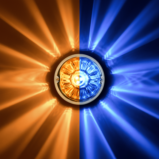 UltraBurst Glass Lens Amber to Blue Double Fury 18 LED 360 Degree 1157 LED Bulb Watermelon Light Flush Mount