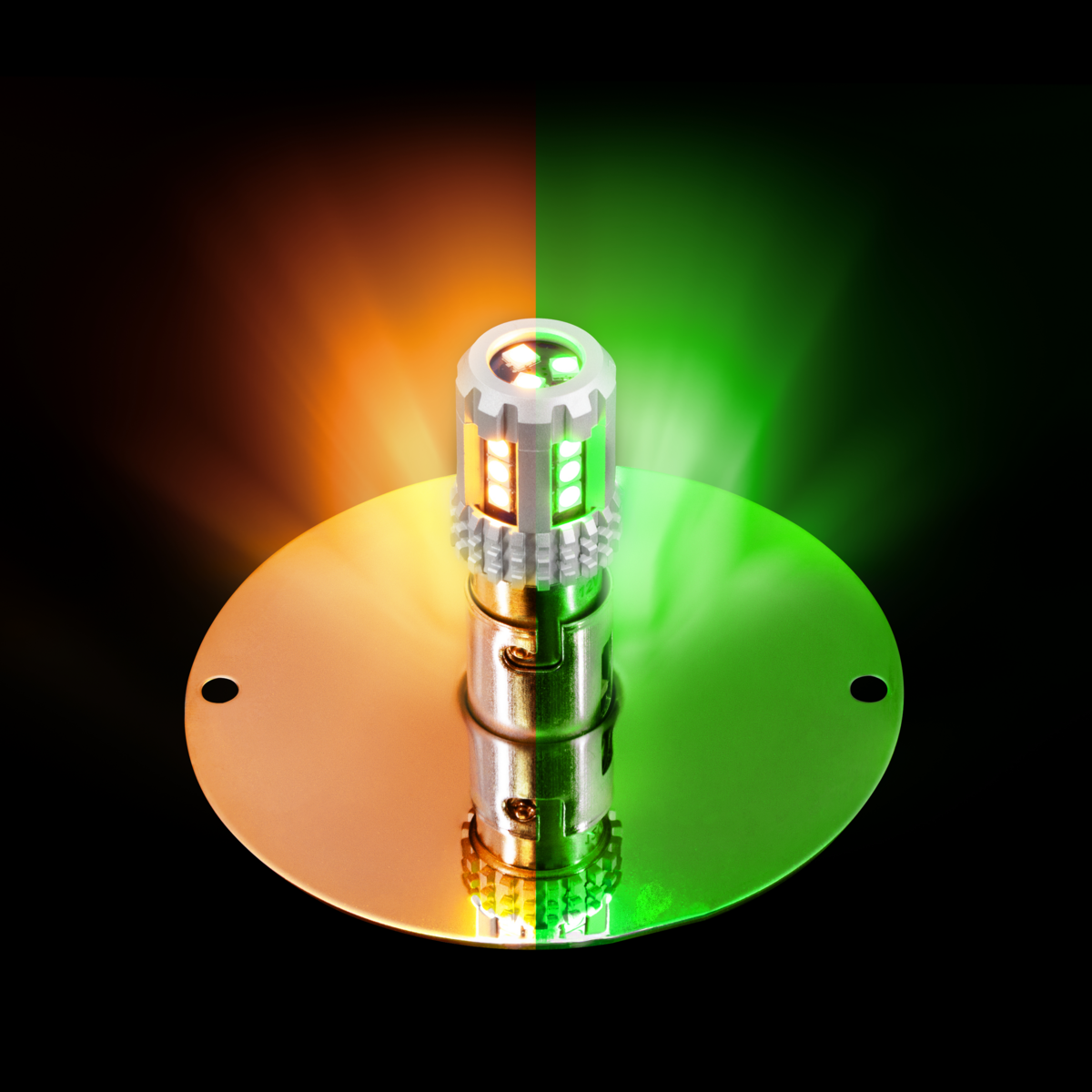 UltraBurst Glass Lens Amber to Green Double Fury 18 LED 360 Degree 1157 LED Bulb Watermelon Light Flush Mount