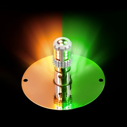 UltraBurst Glass Lens Amber to Green Double Fury 18 LED 360 Degree 1157 LED Bulb Watermelon Light Flush Mount