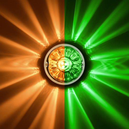 UltraBurst Glass Lens Amber to Green Double Fury 18 LED 360 Degree 1157 LED Bulb Watermelon Light Flush Mount