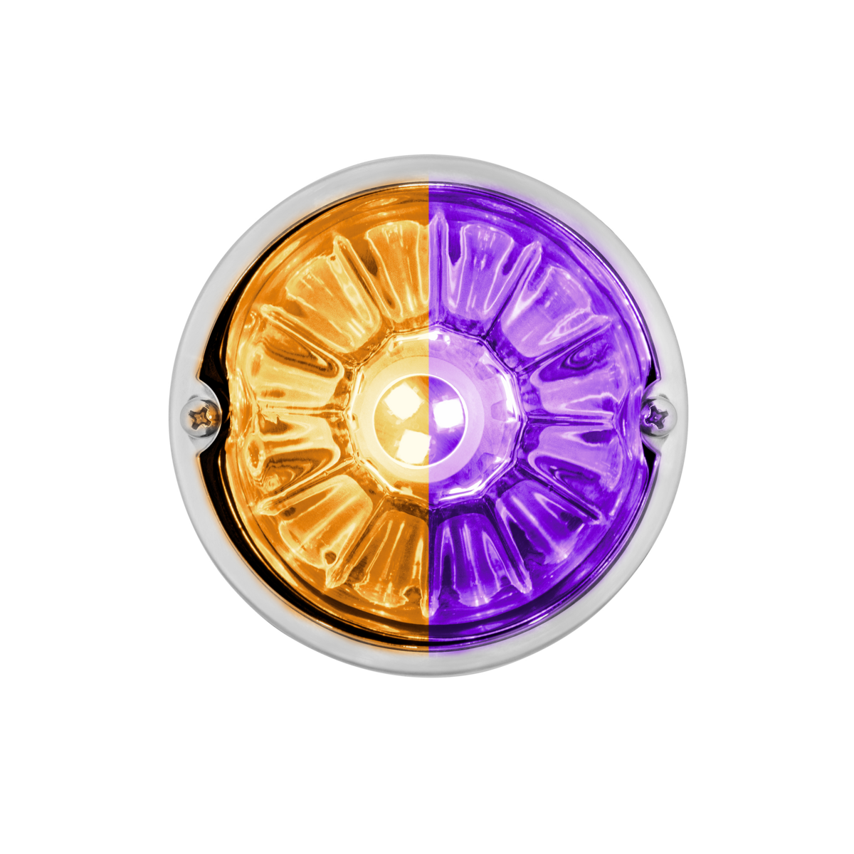 UltraBurst Glass Lens Amber to Purple Double Fury 18 LED 360 Degree 1157 LED Bulb Watermelon Light Flush Mount