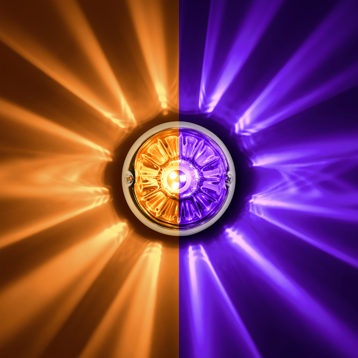 UltraBurst Glass Lens Amber to Purple Double Fury 18 LED 360 Degree 1157 LED Bulb Watermelon Light Flush Mount