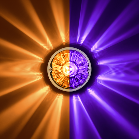 UltraBurst Glass Lens Amber to Purple Double Fury 18 LED 360 Degree 1157 LED Bulb Watermelon Light Flush Mount