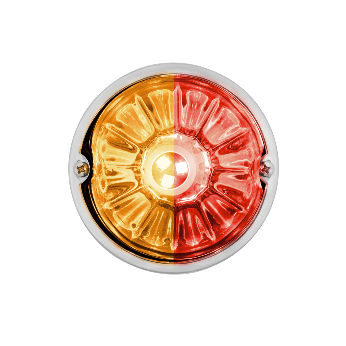 UltraBurst Glass Lens Amber to Red Double Fury 18 LED 360 Degree 1157 LED Bulb Watermelon Light Flush Mount