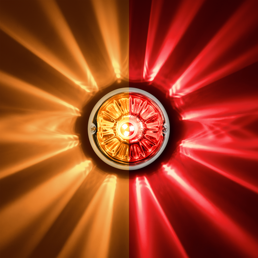 UltraBurst Glass Lens Amber to Red Double Fury 18 LED 360 Degree 1157 LED Bulb Watermelon Light Flush Mount