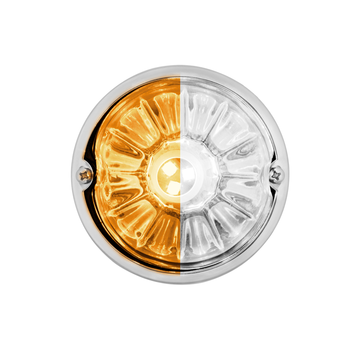 UltraBurst Glass Lens Amber to White Double Fury 18 LED 360 Degree 1157 LED Bulb Watermelon Light Flush Mount