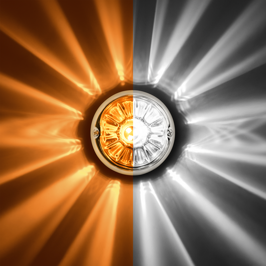 UltraBurst Glass Lens Amber to White Double Fury 18 LED 360 Degree 1157 LED Bulb Watermelon Light Flush Mount