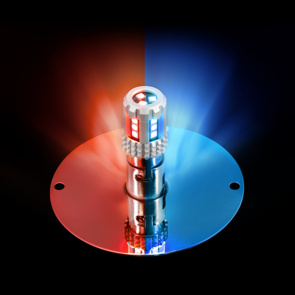 UltraBurst Glass Lens Red to Blue Double Fury 18 LED 360 Degree 1157 LED Bulb Watermelon Light Flush Mount