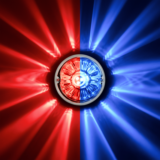 UltraBurst Glass Lens Red to Blue Double Fury 18 LED 360 Degree 1157 LED Bulb Watermelon Light Flush Mount