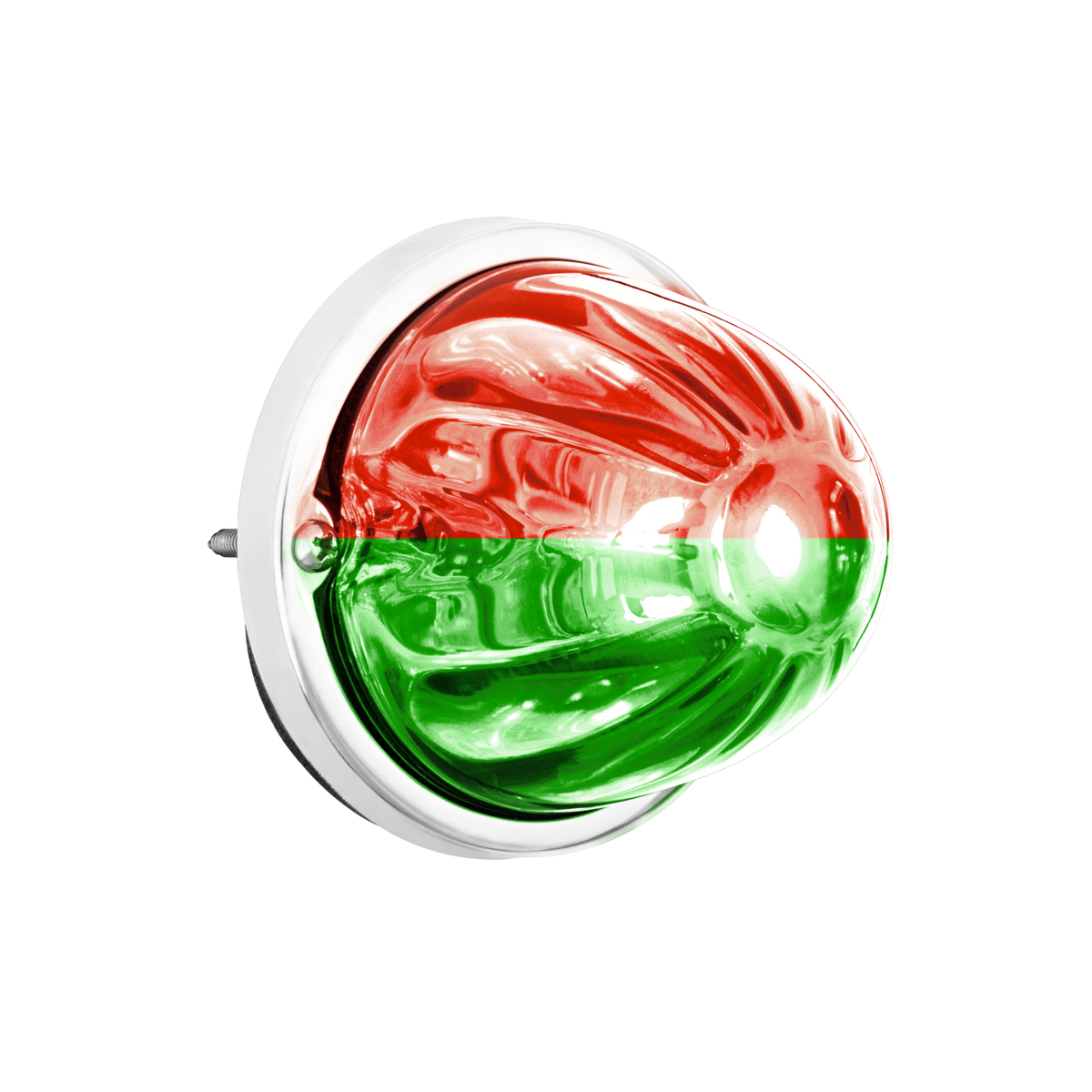 UltraBurst Glass Lens Red to Green Double Fury 18 LED 360 Degree 1157 LED Bulb Watermelon Light Flush Mount