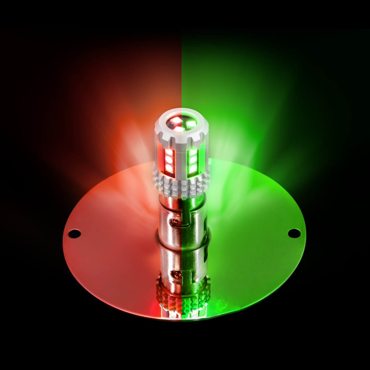 UltraBurst Glass Lens Red to Green Double Fury 18 LED 360 Degree 1157 LED Bulb Watermelon Light Flush Mount