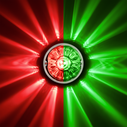 UltraBurst Glass Lens Red to Green Double Fury 18 LED 360 Degree 1157 LED Bulb Watermelon Light Flush Mount