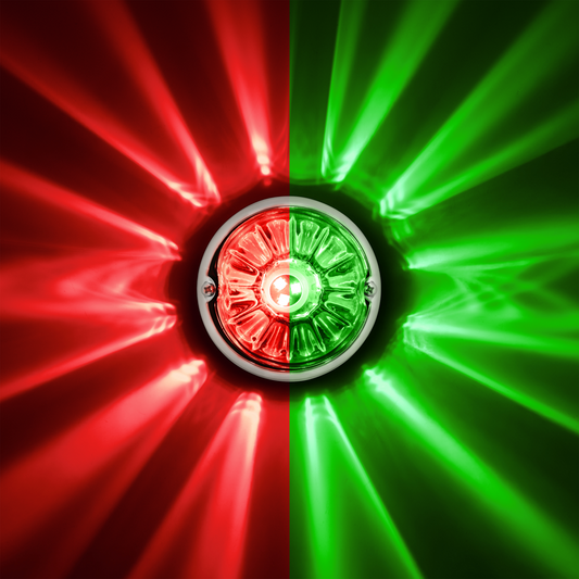 UltraBurst Glass Lens Red to Green Double Fury 18 LED 360 Degree 1157 LED Bulb Watermelon Light Flush Mount